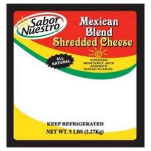 Sabor Nuestro - Mexican Style Shredded Cheese Blend - 5 lbs