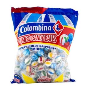 Colombina - Jumbo Hard Candy Balls - Cherry & Blue Raspberry - 120 ct Bag
