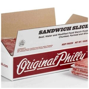 Frozen Original Philly - WOW Seasoned Beef Sandwich Slices, 4oz Portions - 10 lbs