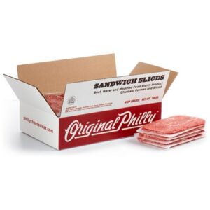 Frozen Original Philly - WOW Seasoned Beef Sandwich Slices, 5oz Portions - 10 lbs