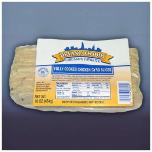 Frozen Devanco - cooked chicken gyro slices - 10 lbs