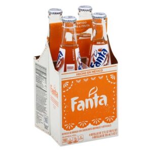 Fanta Orange Mexico Glass Bottles, 355 mL, 4 Pack, 6 Sets