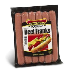 Red Hot Chicago - Skinless Beef Franks - 6 inch, 10:1 (1.6 oz each), 10 lbs