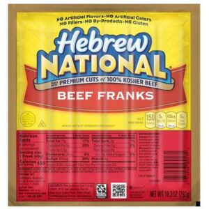 Hebrew National - Beef Franks - 6 inch, 4:1 (4 oz each), 5 lbs