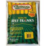 Nathan's Famous - Skinless Beef Franks - 7:1 (2.3 oz each), 5 lbs