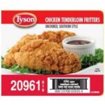 Frozen Tyson - Uncooked, Southern Style, Chicken Tenderloin Fritters, 1.06 Oz, 75 Pieces- 10 lbs