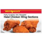 Frozen Delta Valley - Fully Cooked Hot Breaded Halal Chicken Wings 1st & 2nd Joints - 10 lbs, 60-100 ct