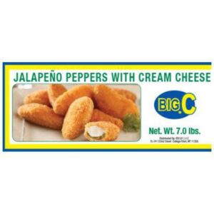 Frozen Big C - Jalapeno Peppers w/ Cream Cheese - 7lb Box