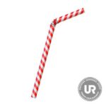 Choice 10 1/4" Jumbo Red and White Striped Wrapped Straw - 2000/Case