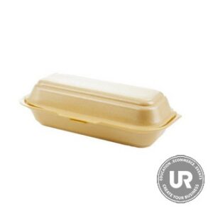 Dart 72HT1 7" x 4" x 2" White Foam Hinged Lid Hot Dog Container - 125/Pack