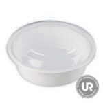 Choice 16 oz. Black 6 1/4" Round Microwavable Heavy Weight Container with Lid - 150/Case