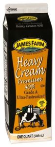 James Farm - Heavy Whipping Cream, 40% - 32 Oz