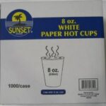 Sunset - 8 Oz White Hot Cups - 1000 Ct Pack